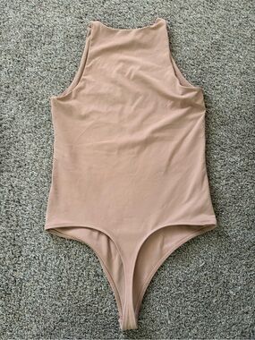 Nude High-Neck Sleeveless Bodysuit